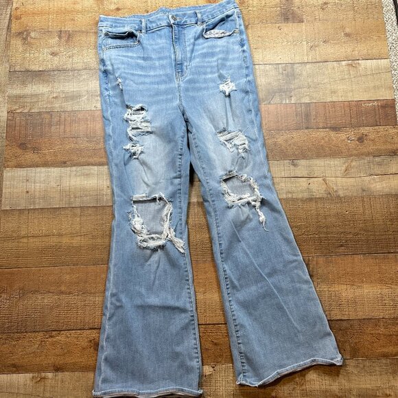 American Eagle Outfitters Denim - American Eagle Outfitters Light Blue Distressed Flare Jeans